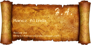 Hancz Alinda névjegykártya